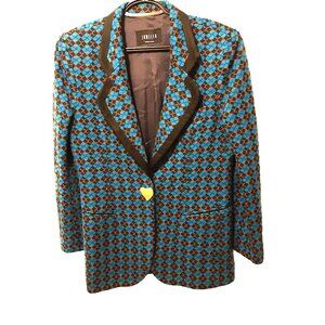 VTG Jumeler Japanese Brand Jacket Blazer M/L 100% Wool Argyle Academia Clueless